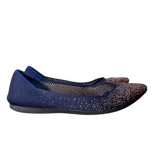 Rothy’s Midnight Metallic Rose Gold The Point Flat Size 5 Washable Commuter